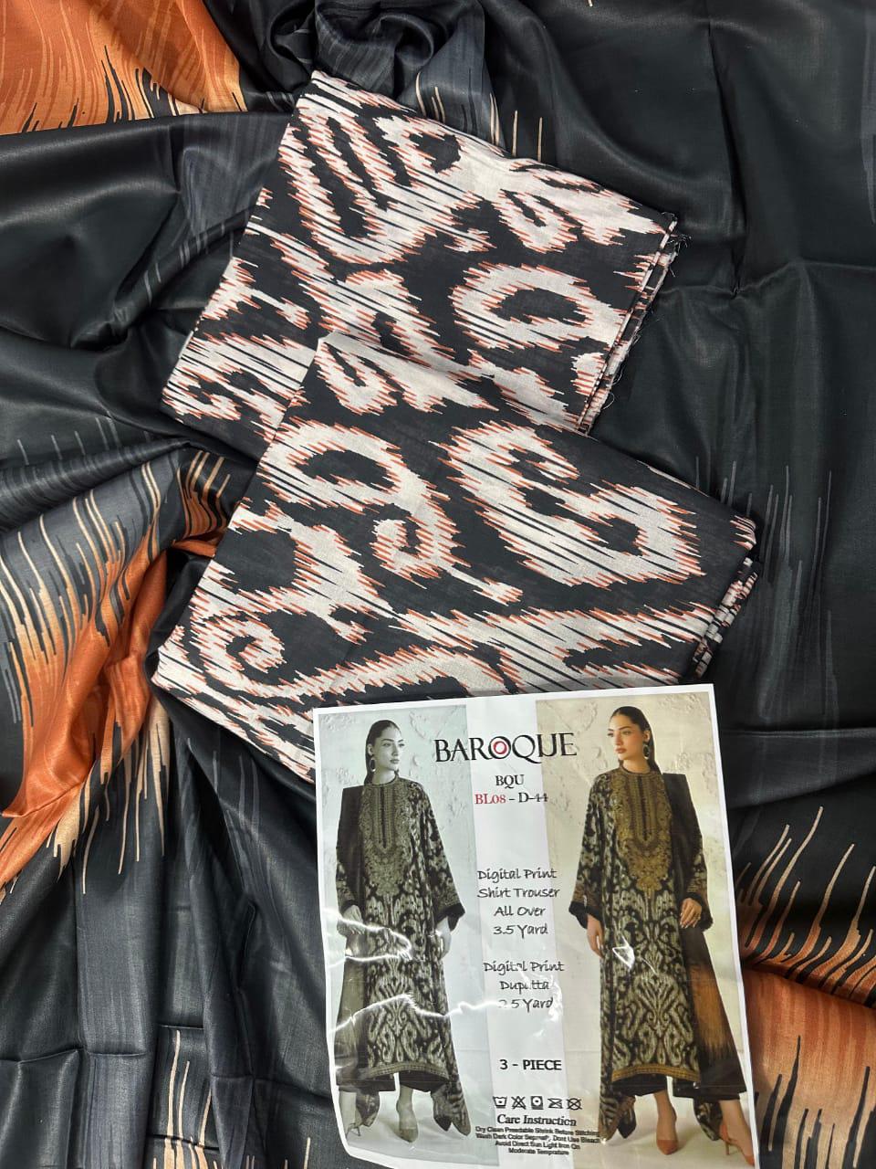 Baroque Digital Print 3-Piece Suit (Code: BL08-D-11)