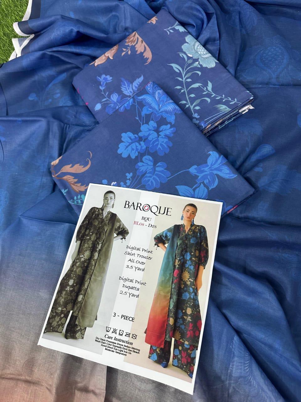 Baroque Royal Blue Floral Suit (Code: BL08-D28)