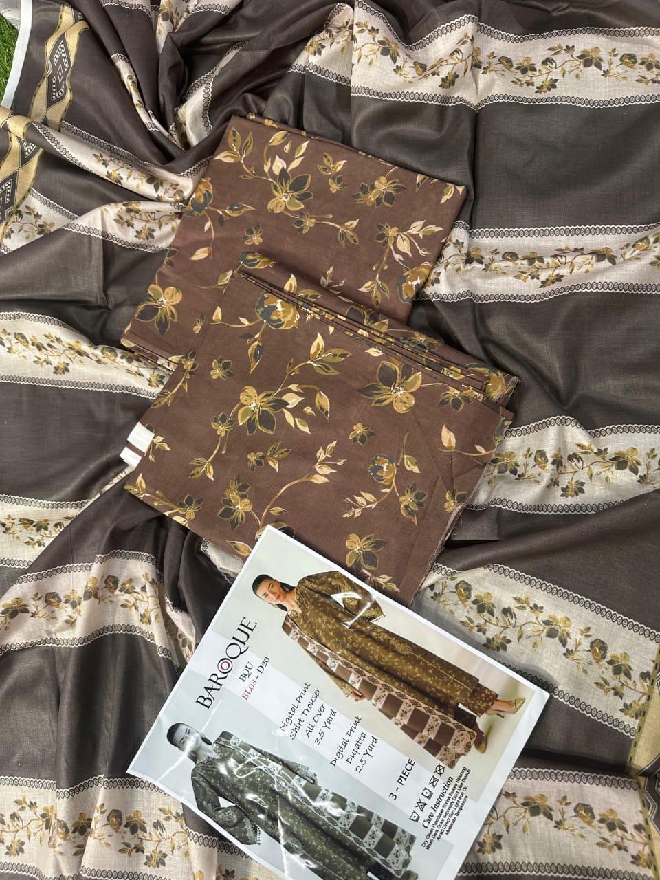 Baroque Grey & Beige Paisley Suit (Code: BL08-D16)