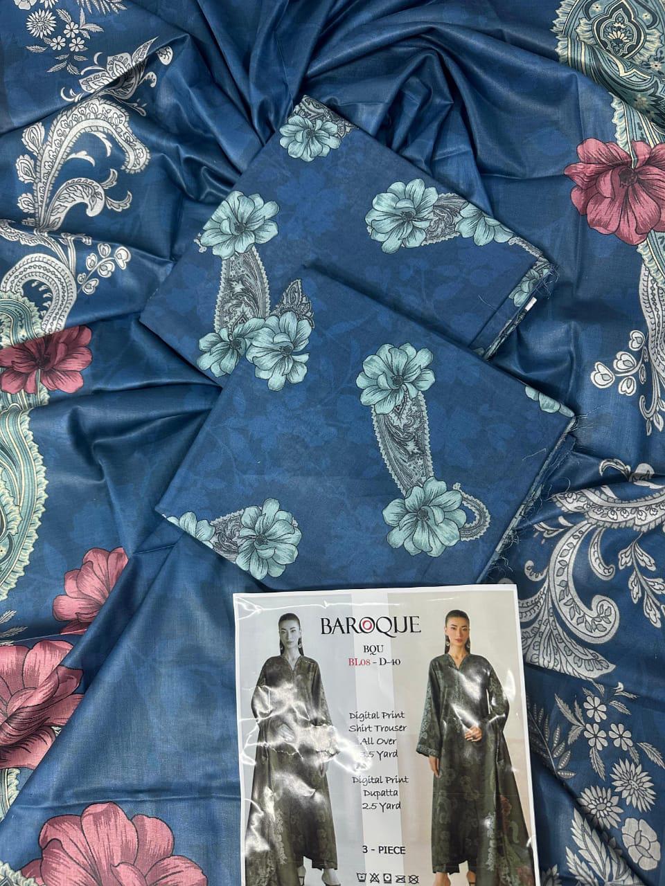 Baroque Digital Print 3-Piece Suit (Code: BL08-D-40)