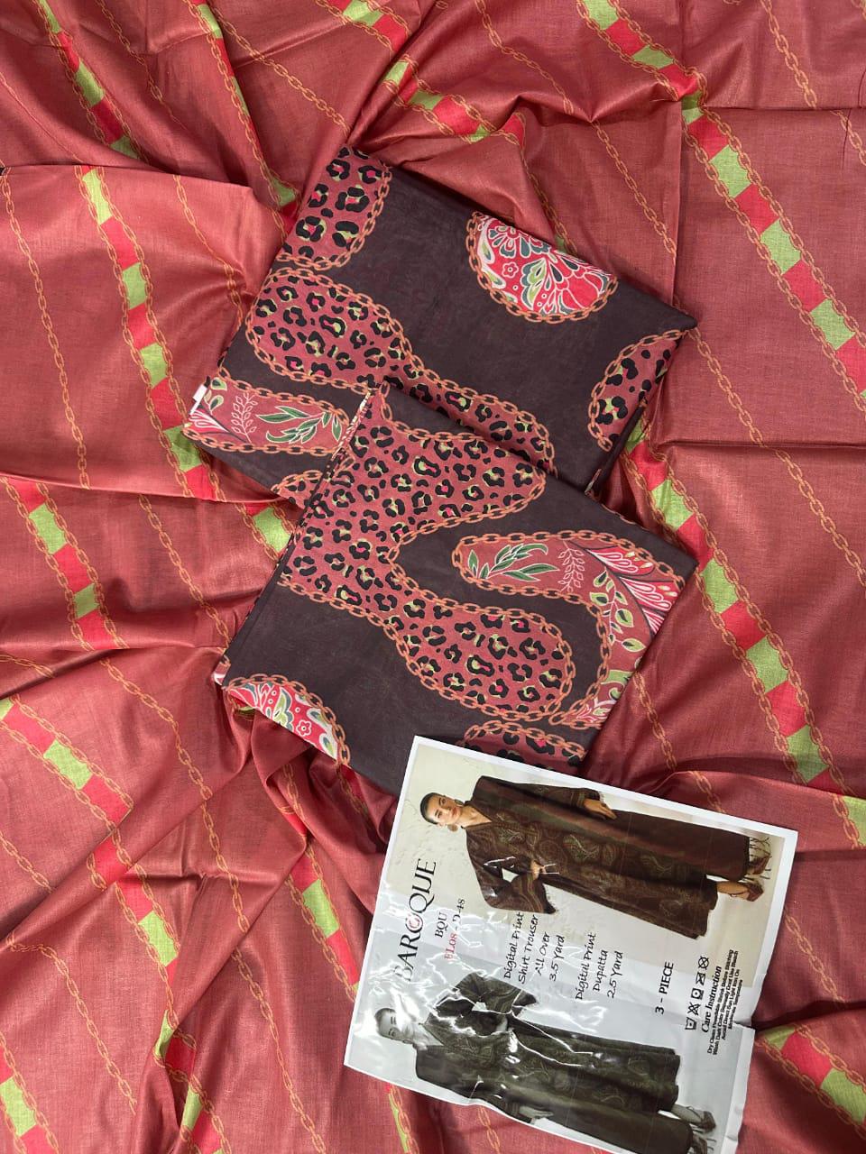 Baroque Digital Print 3-Piece Suit (Code: BL08-D-48)