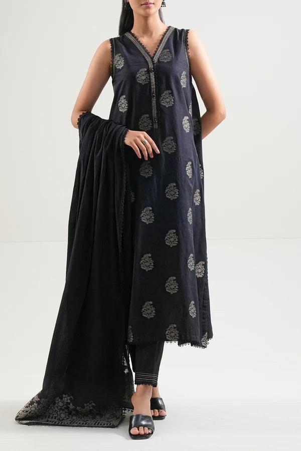 Unstitched Jacquard Cotton 3 Piece